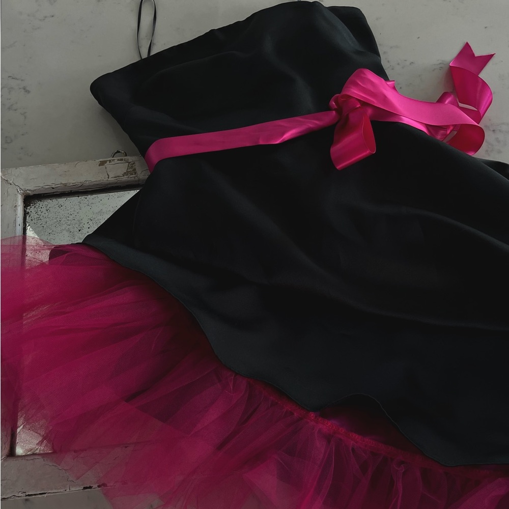 Vintage Tutu Skirt Strapless Party Dress with Ribbon Belt